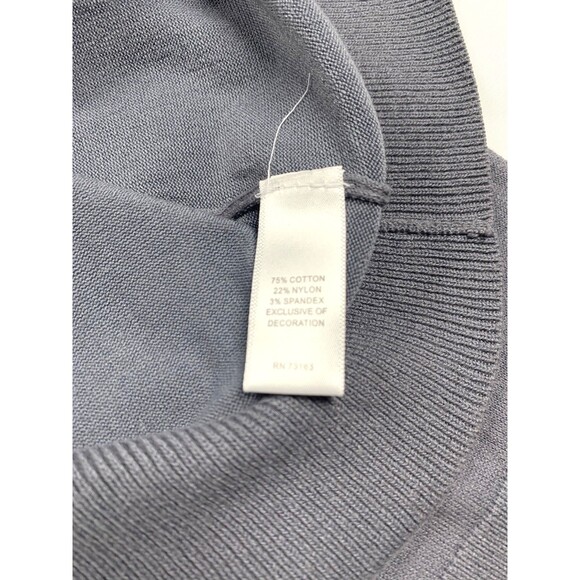 Cable & Gauge Sequin Cardigan Sweater Gray Silver 3/4 Sleeves Womens L - Picture 8 of 9